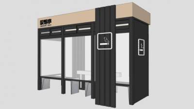 吸烟亭SU模型下载_sketchup草图大师SKP模型