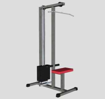 健身器械高拉背训练器SU模型下载_sketchup草图大师SKP模型