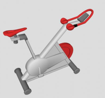 红色动感单车SU模型下载_sketchup草图大师SKP模型