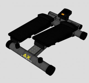 黑色空气踏步机SU模型下载_sketchup草图大师SKP模型