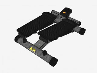 黑色空气踏步机SU模型下载_sketchup草图大师SKP模型