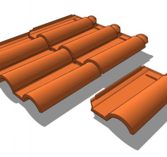 古建琉璃瓦片SU模型下载_sketchup草图大师SKP模型