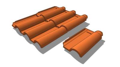 古建琉璃瓦片SU模型下载_sketchup草图大师SKP模型