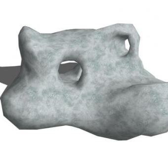 奇石置石头景观石头SU模型下载_sketchup草图大师SKP模型