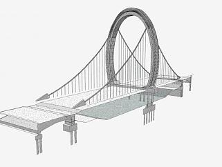 现代<em>大桥</em>拱形SU模型下载_sketchup草图大师SKP模型