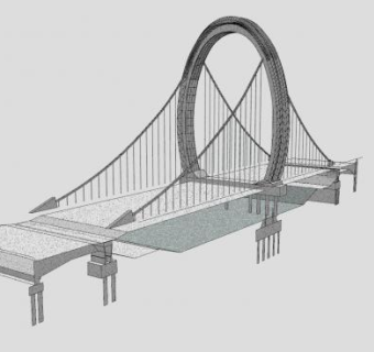 现代大桥拱形SU模型下载_sketchup草图大师SKP模型