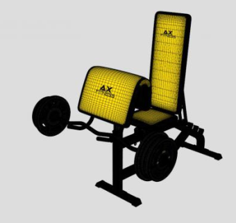 黄色室内健身器材SU模型下载_sketchup草图大师SKP模型