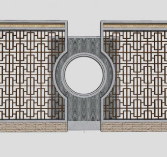细致的中式景墙SU模型下载_sketchup草图大师SKP模型