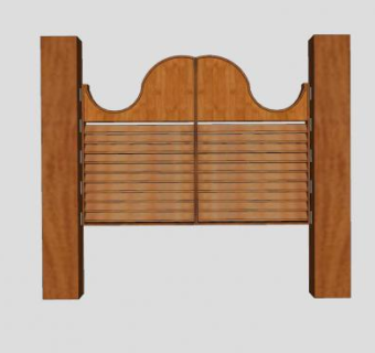 西部木质酒吧门SKP模型下载_sketchup草图大师SKP模型