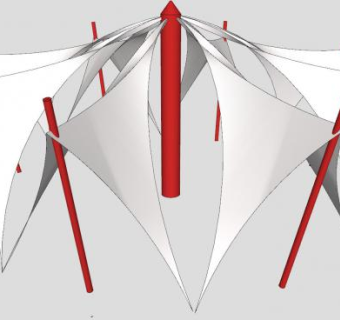 现代张拉膜SU模型下载_sketchup草图大师SKP模型
