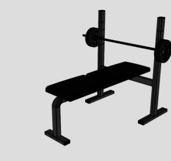 室内健身器材黑色哑铃凳SU模型下载_sketchup草图大师SKP模型