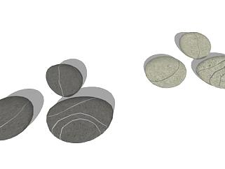 两种<em>鹅卵石</em>小石头SU模型下载_sketchup草图大师SKP模型