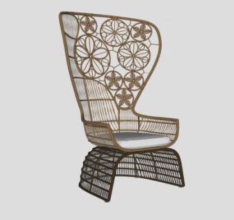 花雕藤椅子SU模型下载_sketchup草图大师SKP模型