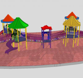 儿童游乐滑梯滑滑梯SU模型下载_sketchup草图大师SKP模型