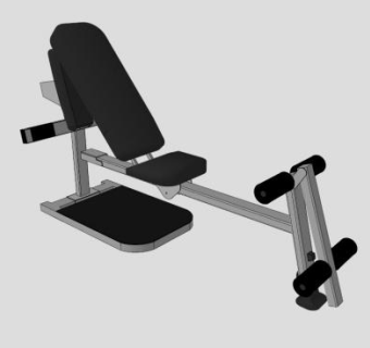 黑色划船器SU模型下载_sketchup草图大师SKP模型