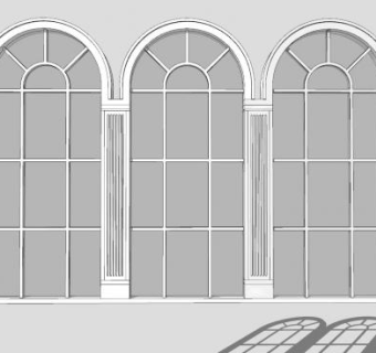 欧式平开窗玻璃窗户SU模型下载_sketchup草图大师SKP模型