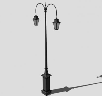 欧式路灯双灯SU模型下载_sketchup草图大师SKP模型