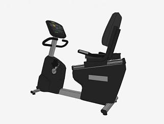 黑色健身车健身器械SU模型下载_sketchup草图大师SKP模型