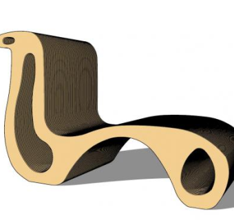 创意木质椅子座椅SU模型下载_sketchup草图大师SKP模型