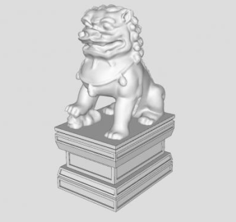 石狮石头狮子SU模型下载_sketchup草图大师SKP模型