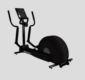 黑色椭圆机健身器械SU模型下载_sketchup草图大师SKP模型