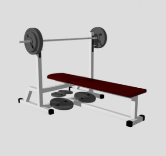 红色哑铃凳健身器械SU模型下载_sketchup草图大师SKP模型