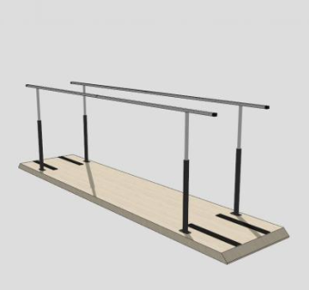 双杠健身器材SU模型下载_sketchup草图大师SKP模型