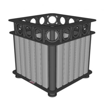 欧式不锈钢花箱SU模型下载_sketchup草图大师SKP模型