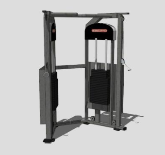 健身器材黑色小飞鸟训练器SU模型下载_sketchup草图大师SKP模型