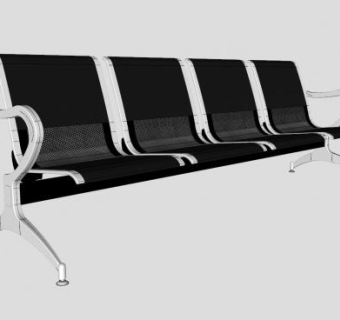 不锈钢公共排椅SU模型下载_sketchup草图大师SKP模型