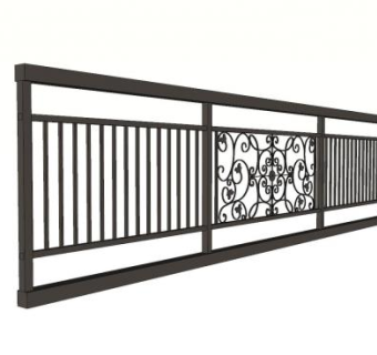 一个铁艺护栏SU模型下载_sketchup草图大师SKP模型