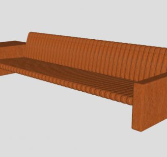 户外椅木质长椅SU模型下载_sketchup草图大师SKP模型