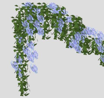 蓝色藤萝SU模型下载_sketchup草图大师SKP模型
