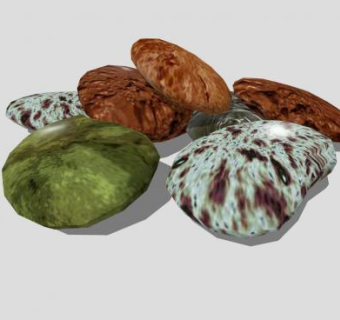 多色鹅卵石头SU模型下载_sketchup草图大师SKP模型