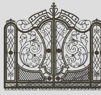精美铁艺大门SU模型下载_sketchup草图大师SKP模型