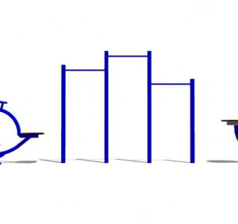 引体向上健身设施SU模型下载_sketchup草图大师SKP模型