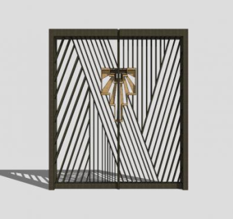 创意精美铁艺大门SU模型下载_sketchup草图大师SKP模型