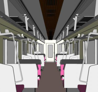 电车列车交通工具内景SU模型下载_sketchup草图大师SKP模型