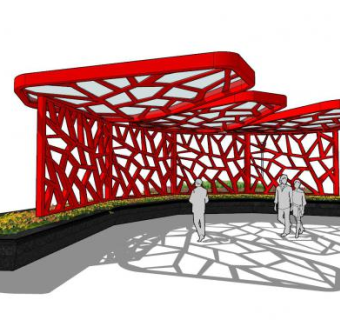 精美的景观廊架SU模型下载_sketchup草图大师SKP模型