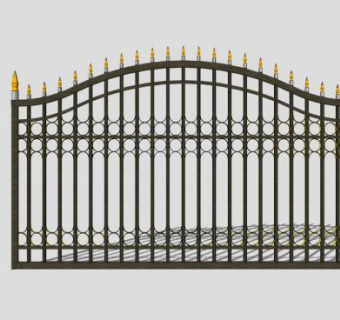欧式围栏铁艺大门SU模型下载_sketchup草图大师SKP模型