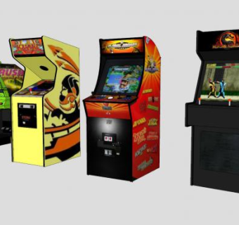 电玩游戏机街机格斗电子室SU模型下载_sketchup草图大师SKP模型