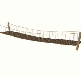 常见木吊桥SU模型下载_sketchup草图大师SKP模型