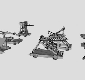 古代攻城器械SU模型集合_su模型下载 草图大师模型_SKP模型