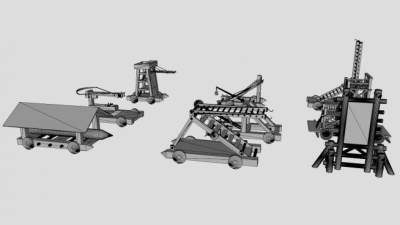 古代攻城器械SU模型集合_su模型下载 草图大师模型_SKP模型