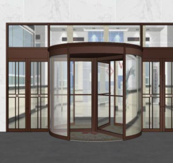 玻璃转门旋转门SU模型下载_sketchup草图大师SKP模型
