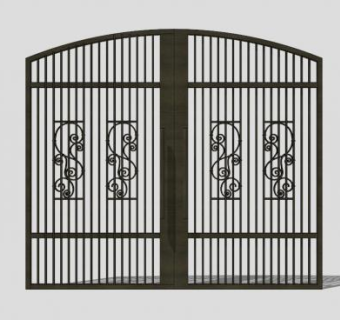 精致铁艺大门SU模型下载_sketchup草图大师SKP模型