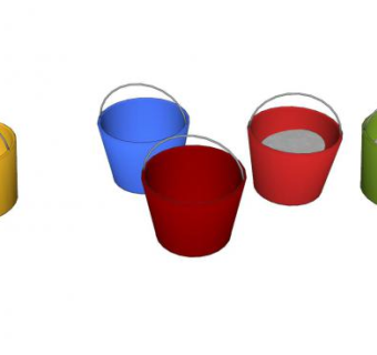 儿童塑料桶SU模型下载_sketchup草图大师SKP模型