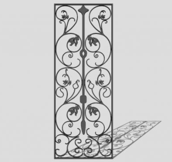 精美护栏铁艺大门SU模型下载_sketchup草图大师SKP模型