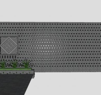 新中式景墙雕塑SU模型下载_sketchup草图大师SKP模型