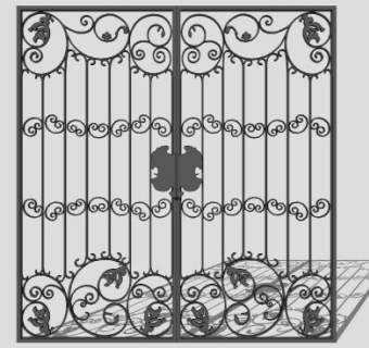 铁艺栏杆大门SU模型下载_sketchup草图大师SKP模型
